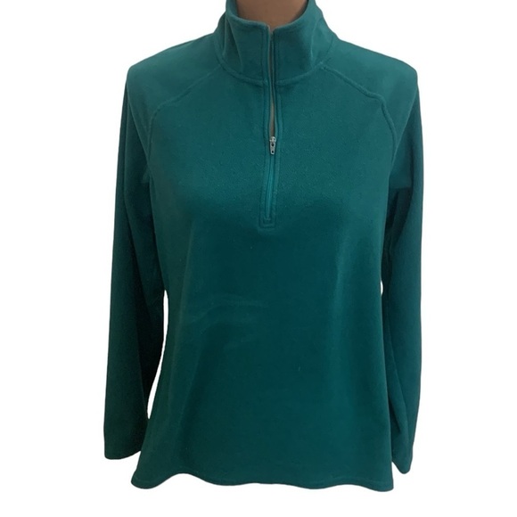 Natural Reflections Green High Collar Quarter Zip Fleece Jacket‎ Size M - Picture 1 of 5